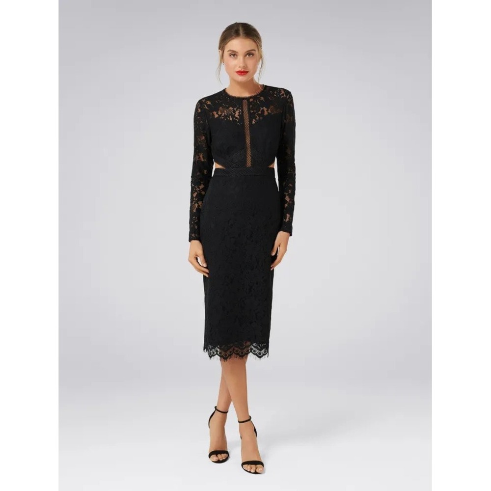 NWT Ever New Women's Black Ariel Cut-Out Lace Cocktail Dress Size 2